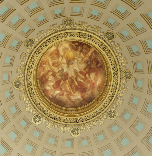 Painting in center of Capitol dome in Madison, Wisconsin.