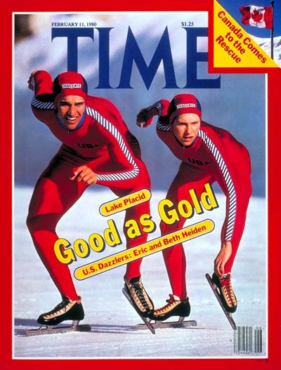 Eric and Beth Heiden on the cover of February 11, 1980 Time magazine cover.