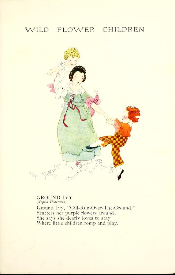 Ground Ivy or Creeping Charlie Wildflower Children by Elizabeth Gordon with illustration by Janet Laura Scott.