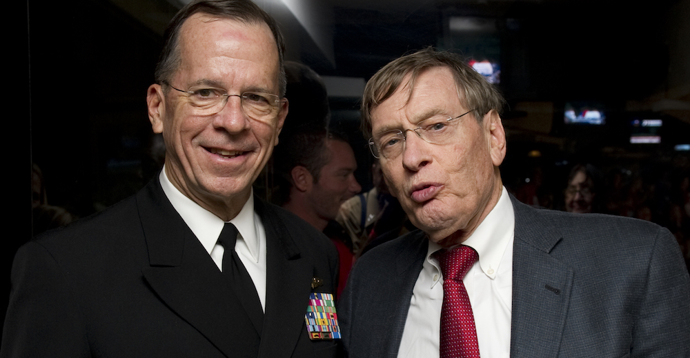 Bud Selig with Michael Mullen the Chairman of the Joint Chiefs of Staff.