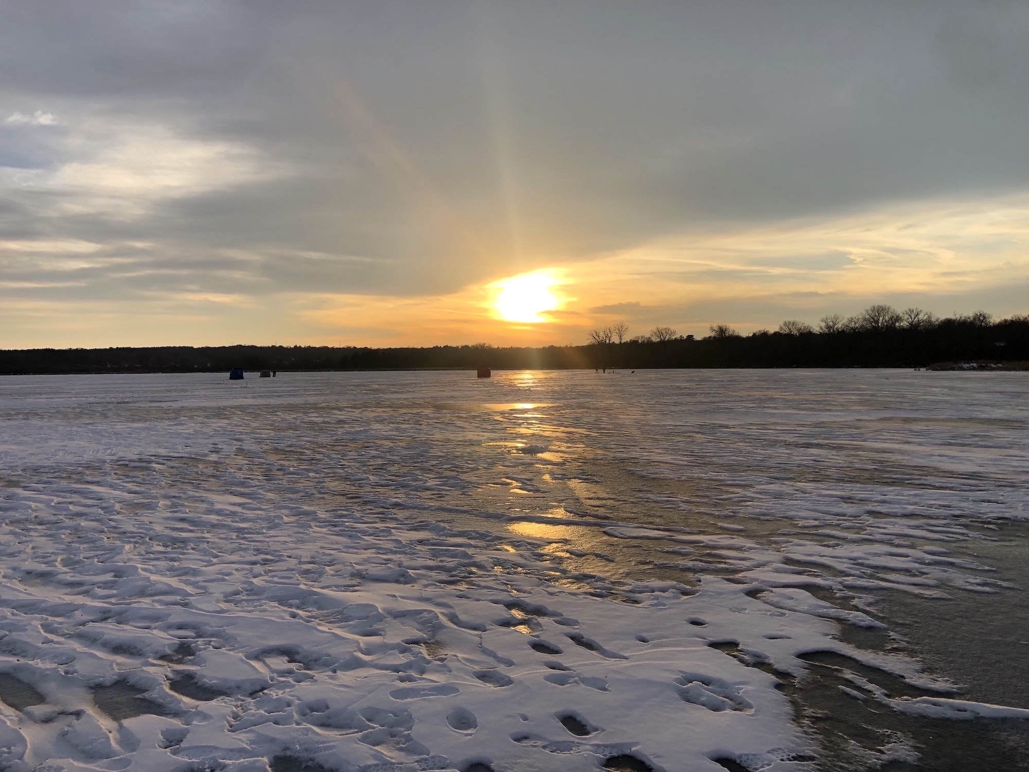 Lake Wingra looking west at sunset on the afternoon of December 28, 2022.