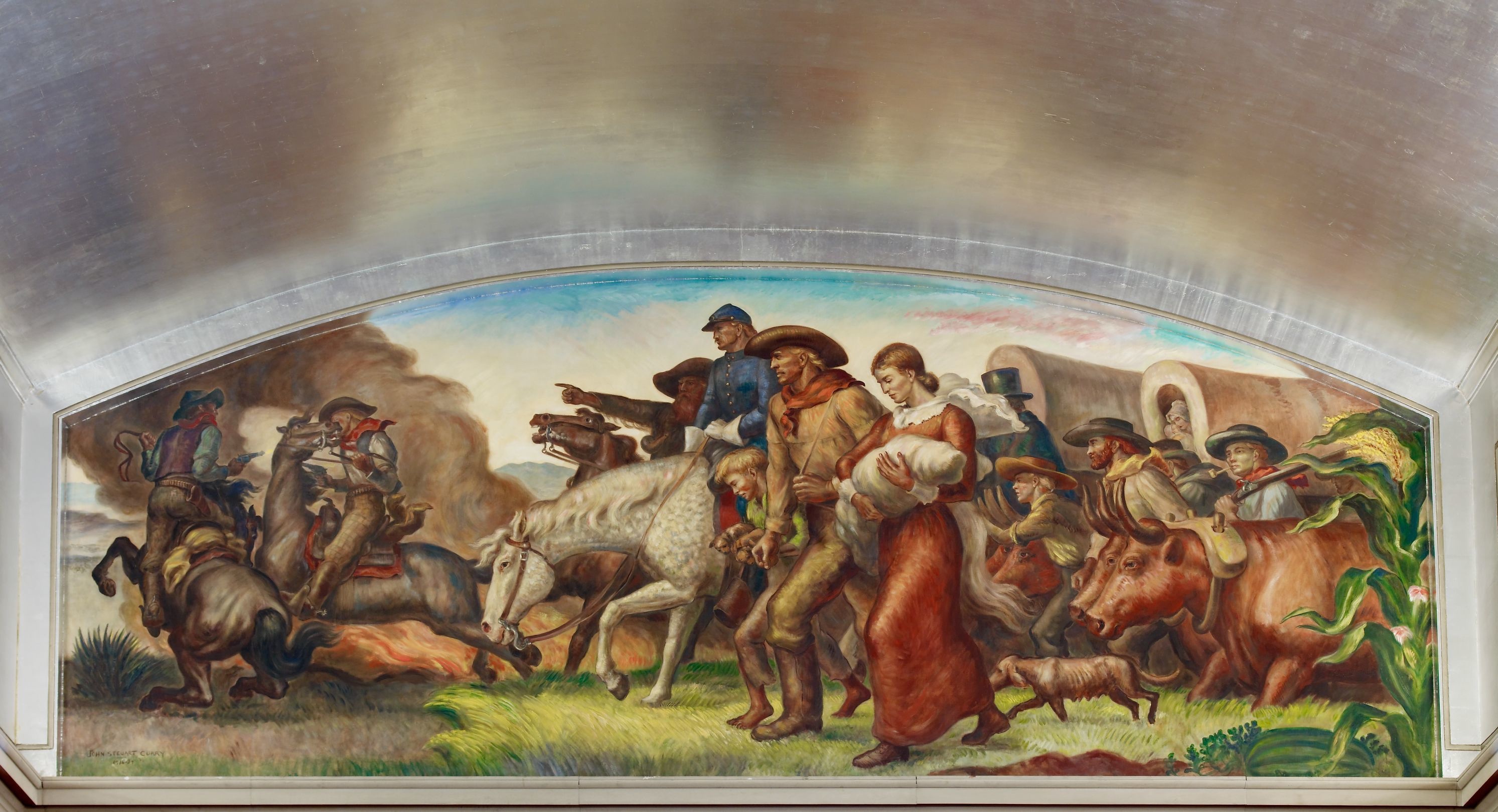 Justice of the Pains: The Movement Westward mural by John Steuart Curry.