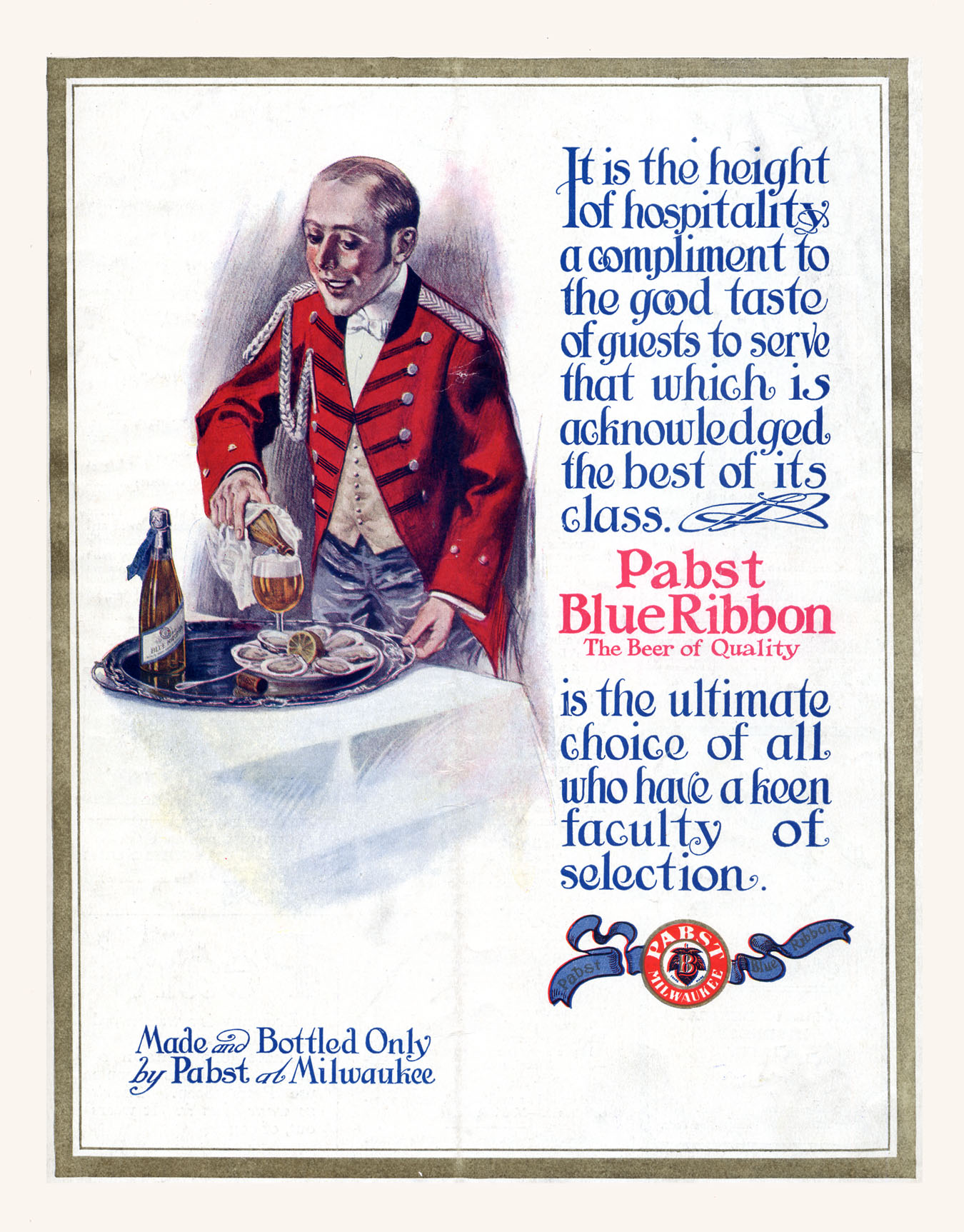 Vintage Blatz advertisement.