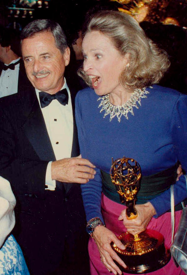 Bonnie Bartlett with her Emmy Award.