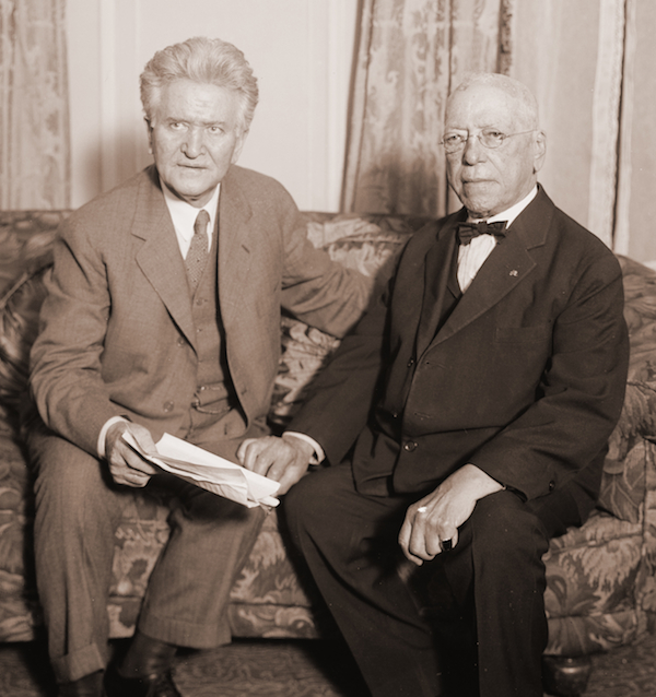 Progressive Party Presidential candidate Robert La Follette with Samuel Gompers in 1924.