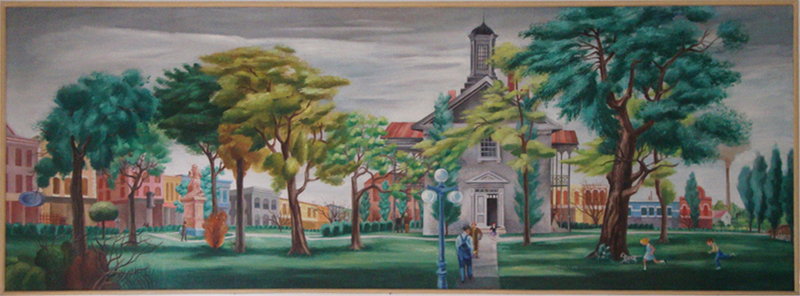 Old State Capital in Vandalia Illinois mural by Aaron Bohrod.