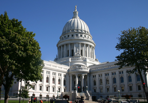 Wisconsin State Capitol building in Madison, Wisconsin.
