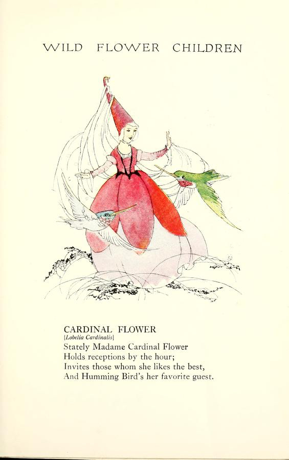 1918 Cardinal Wildflower Children by Elizabeth Gordon with illustration by Janet Laura Scott.