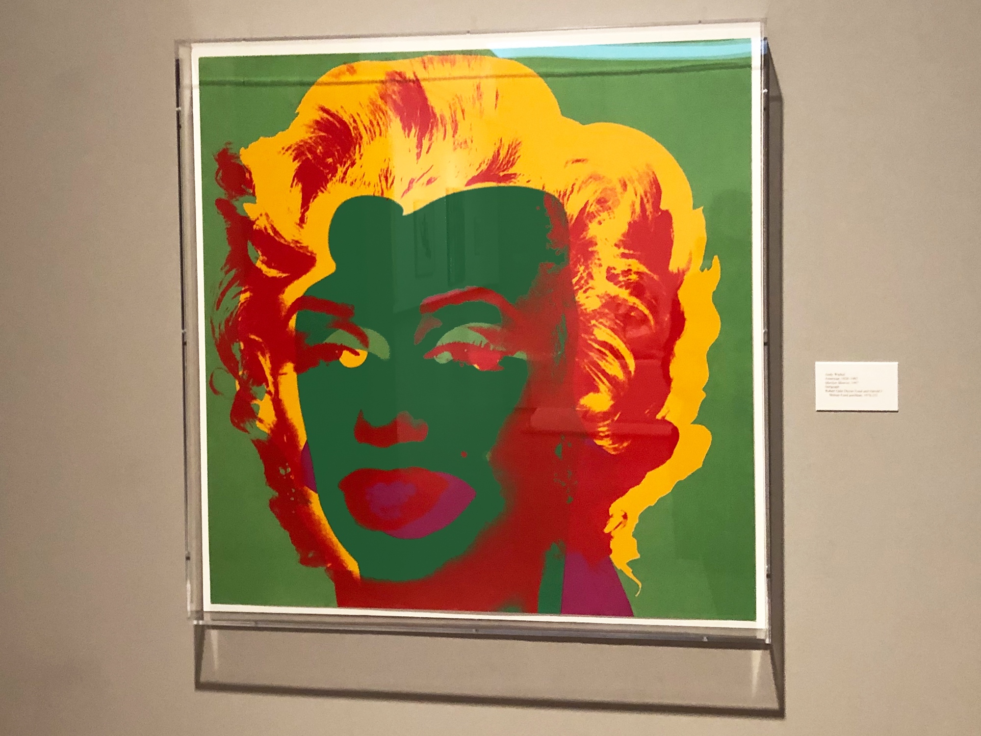 1967 screen print of Marilyn Monroe by Andy Warhol at the Chazen Museum of Art.