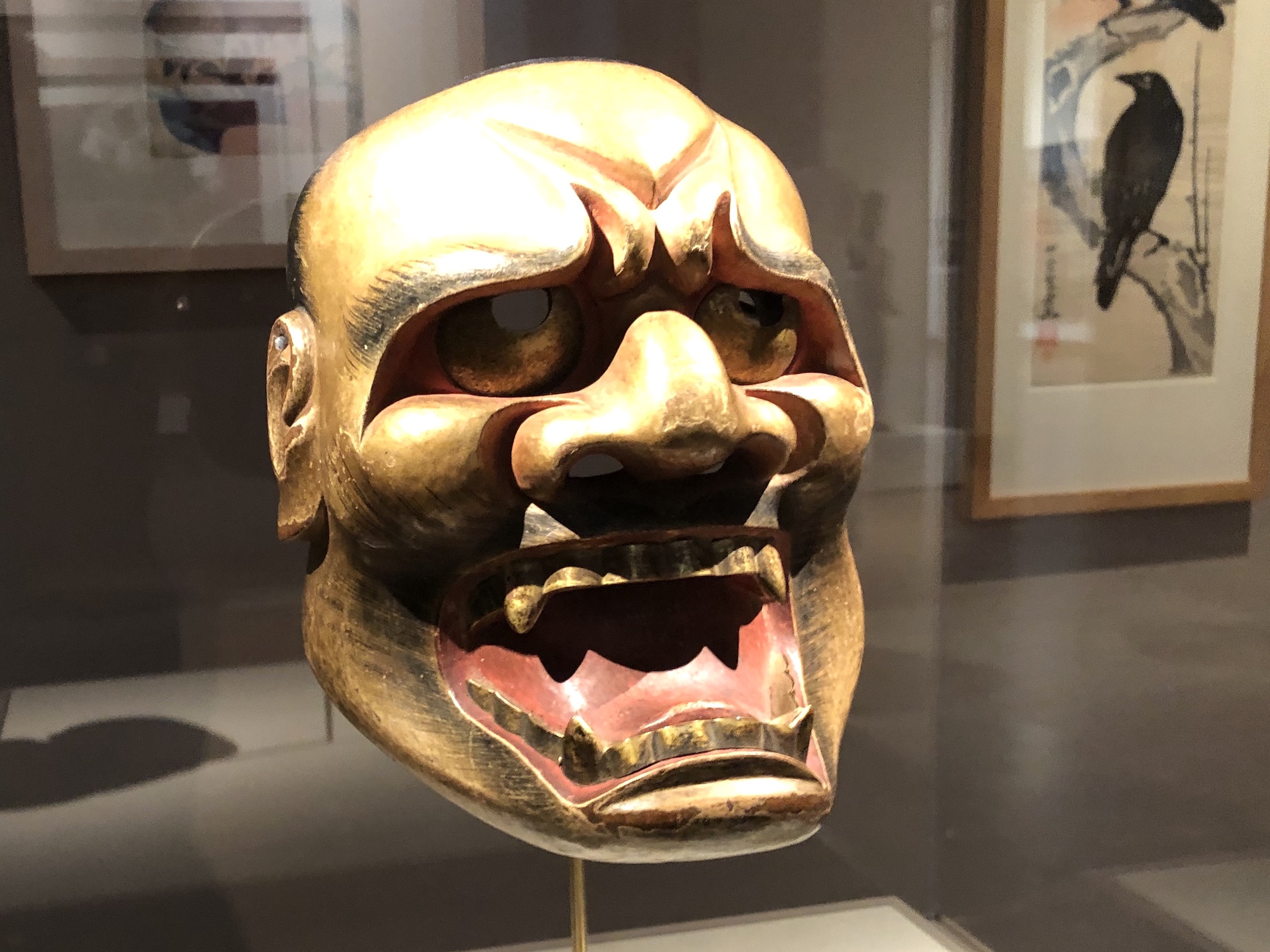 Japanese Noh Mask of Shishiguchi at the Chazen Museum of Art in Madison Wisconsin.