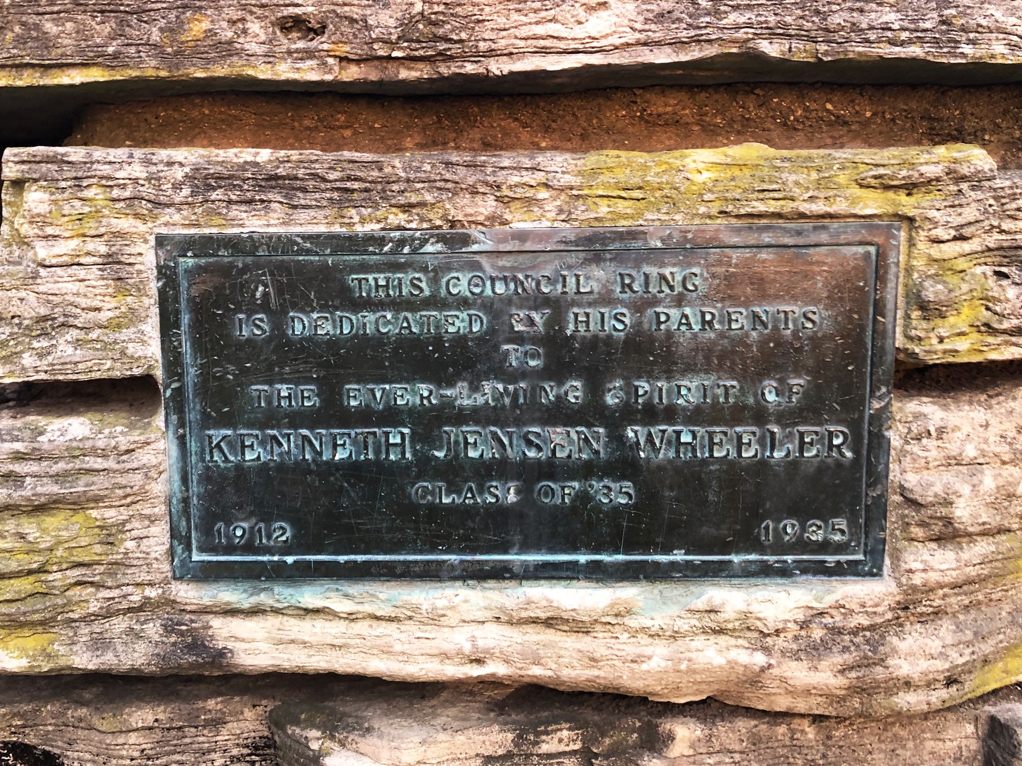 Council Ring dedication plaque.