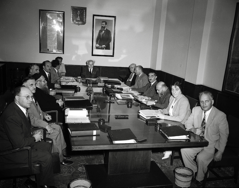 Golda Meir at first session of the third government (1951).