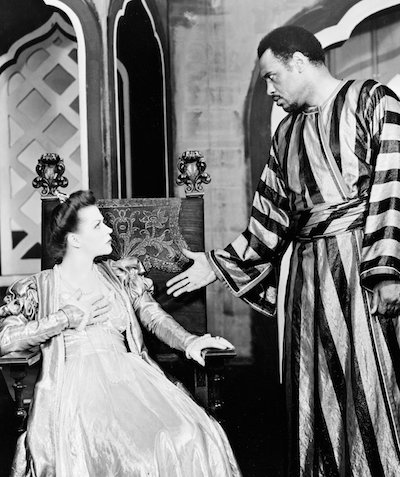 Uta Hagen in Othello as Desdemona with Paul Robeson as Othello, Theatre Guild Production, Broadway, 1943-1944.