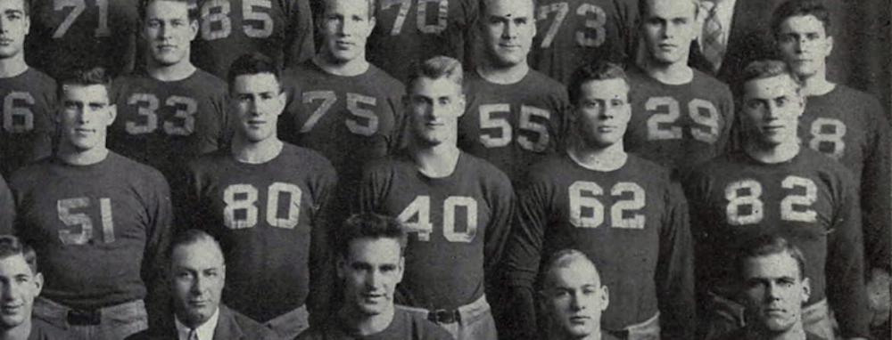 Elroy Hirsh (#40) on the 1943 University of Michigan football team.