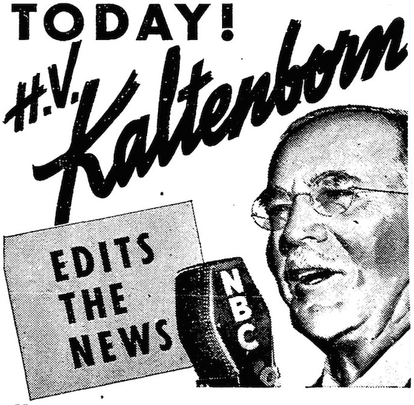 H.V. Kaltenborn with CBS anouncing Warsaw Surrenders (September 27, 1939).