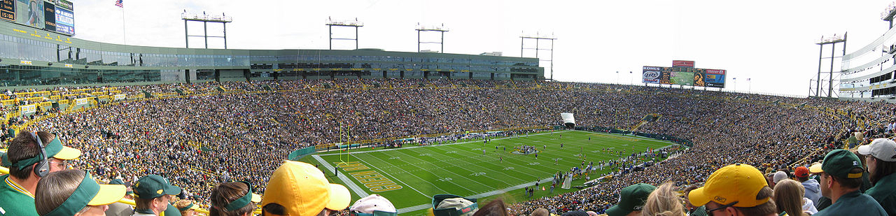 Lambeau field in Green Bay Wisconsin is the home of the Green Bay Packers.