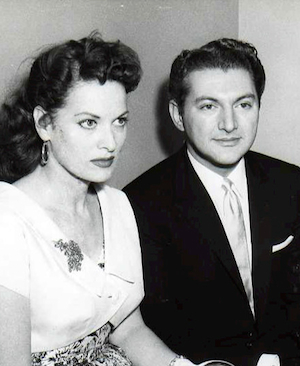 Maureen O'Hara and Liberace in 1957 in a Los Angeles court.