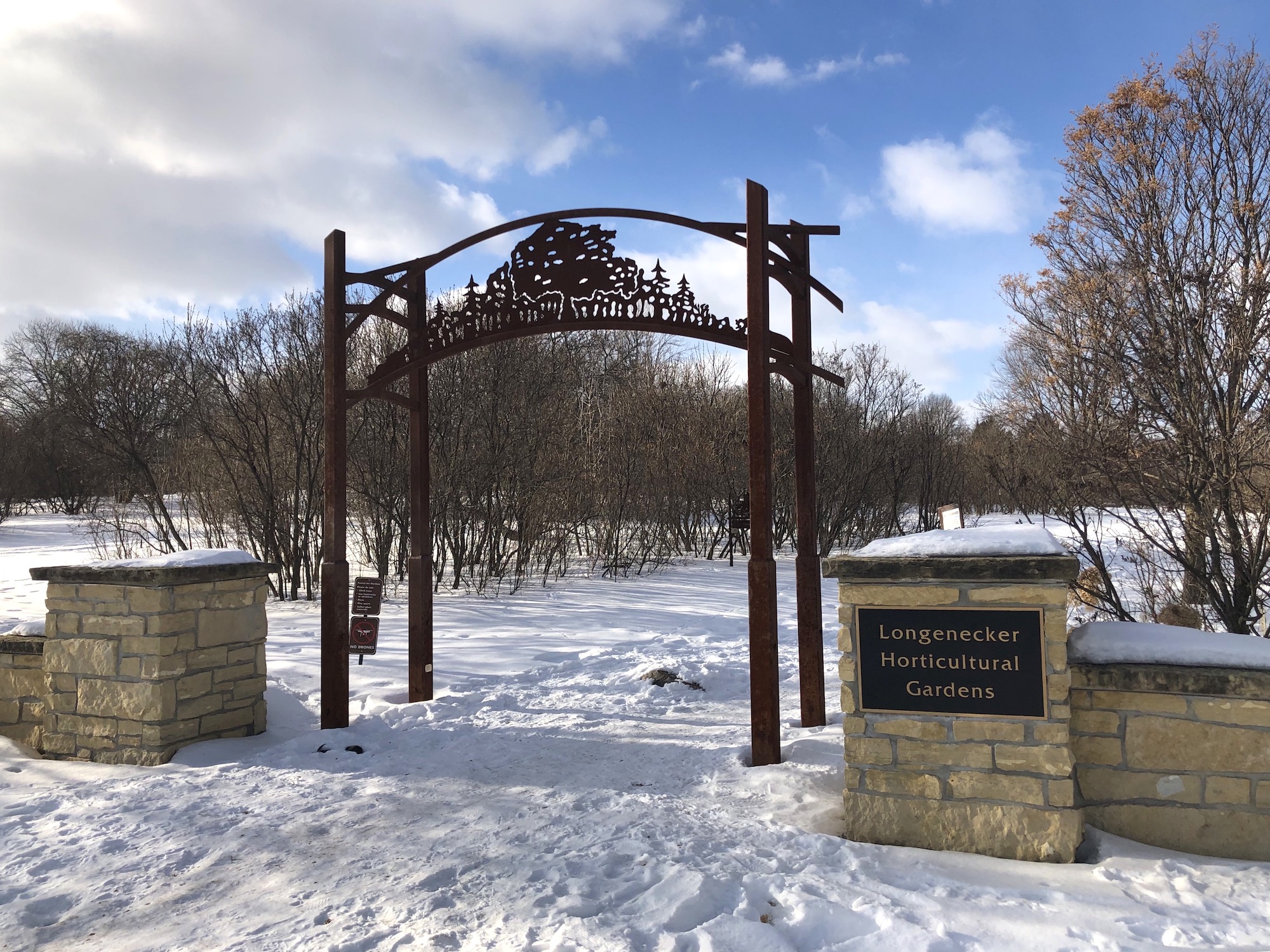 Entrance arch for Longenecker Gardens at the University of Wisconsin Arboretum in Madison, Wisconsin.