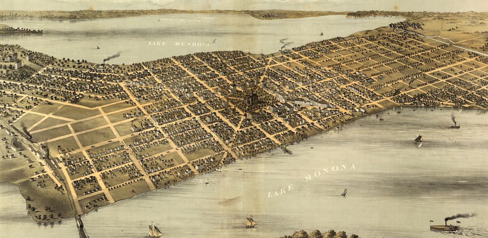 1867 map of Madison, Wisconsin.