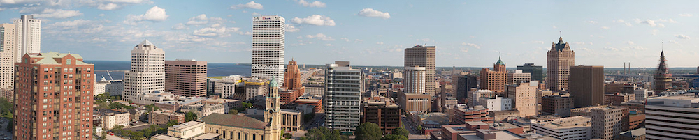 Panorama of modern Milwaukee, Wisconsin.