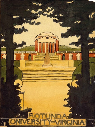 Georgia O'Keeffe, Untitled, The Rotunda at University of Virginia, 1912–14, watercolor on paper.