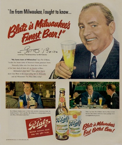Pat O'Brien in Blatz Beer ad.