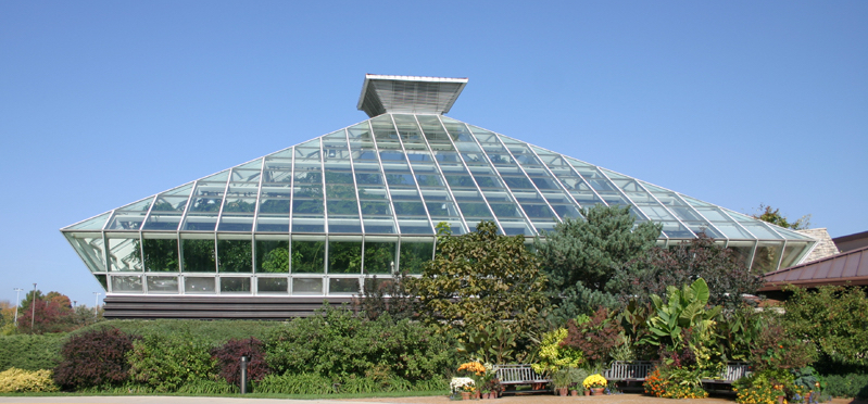 Photo of the Bolz Conservatory at Olbrich Botanical Gardens in Madison, Wisconsin.