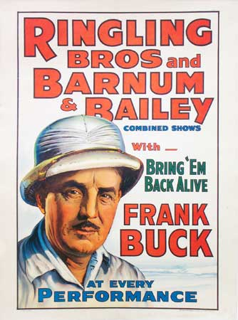 1938 poster promting Frank Buck.