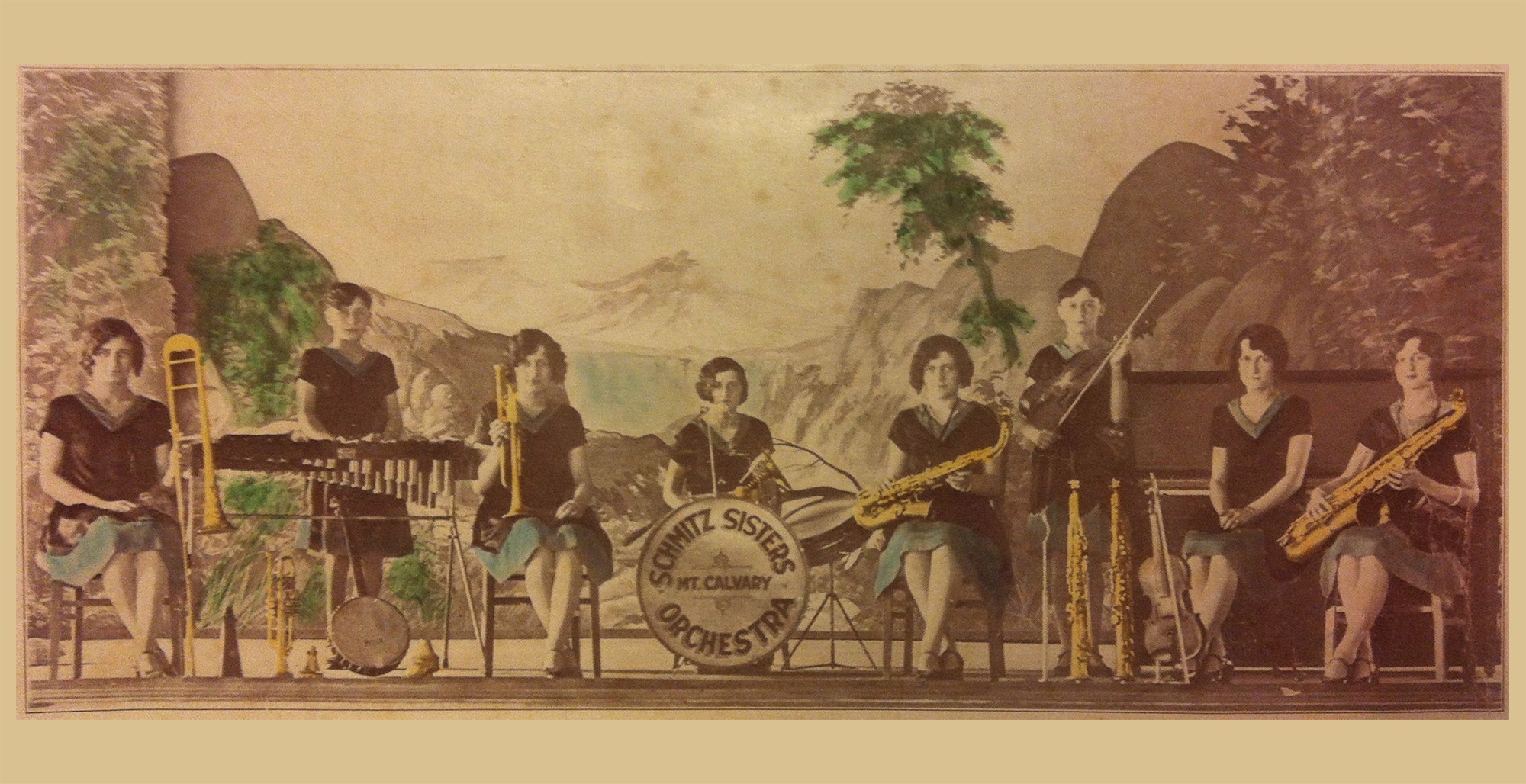Schmitz Sisters Orchestra mid-1920s postcard.