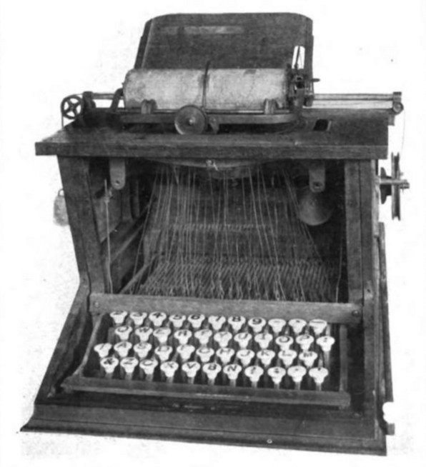  Photo of prototype of the first practical typewriter.