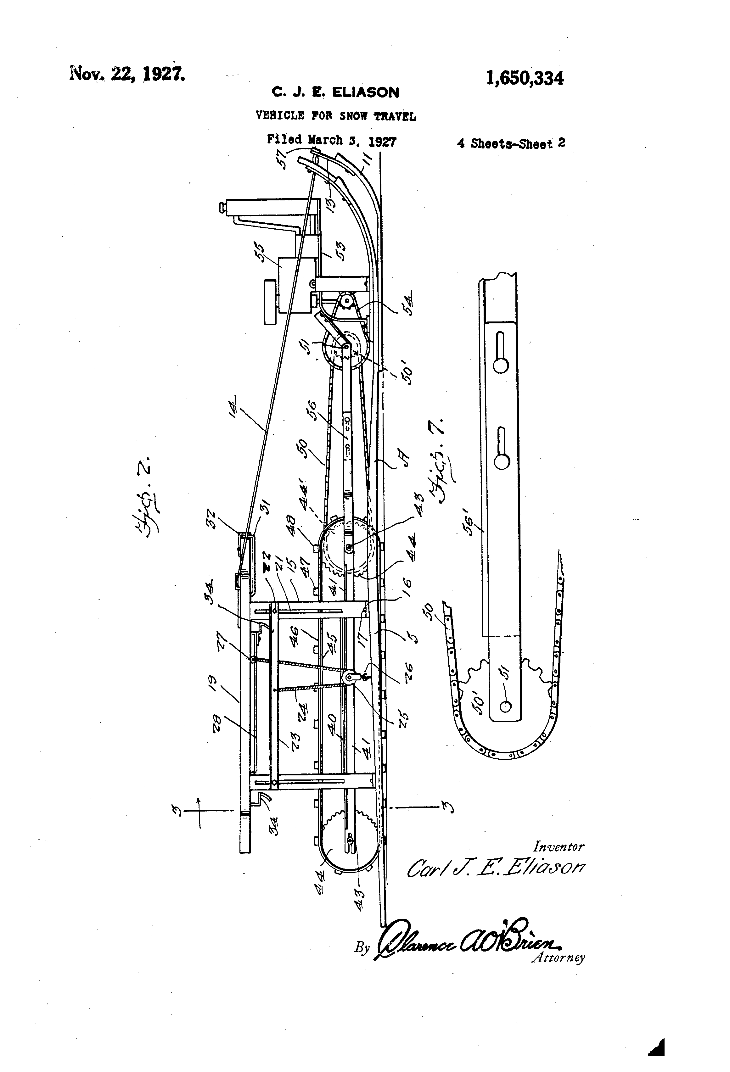 1927 snowmobile patent.