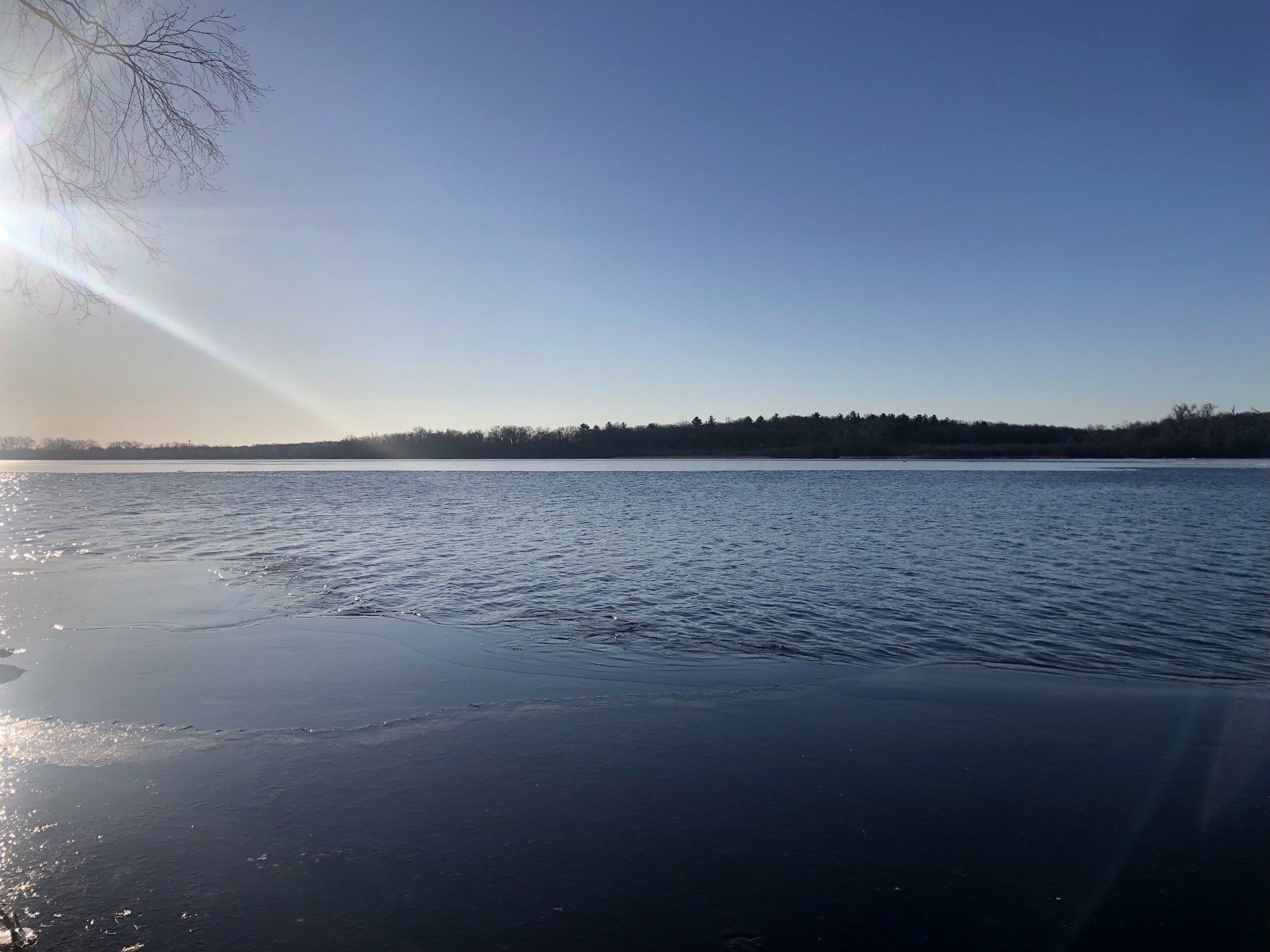 Lake Wingra at 16° on March 19, 2023.