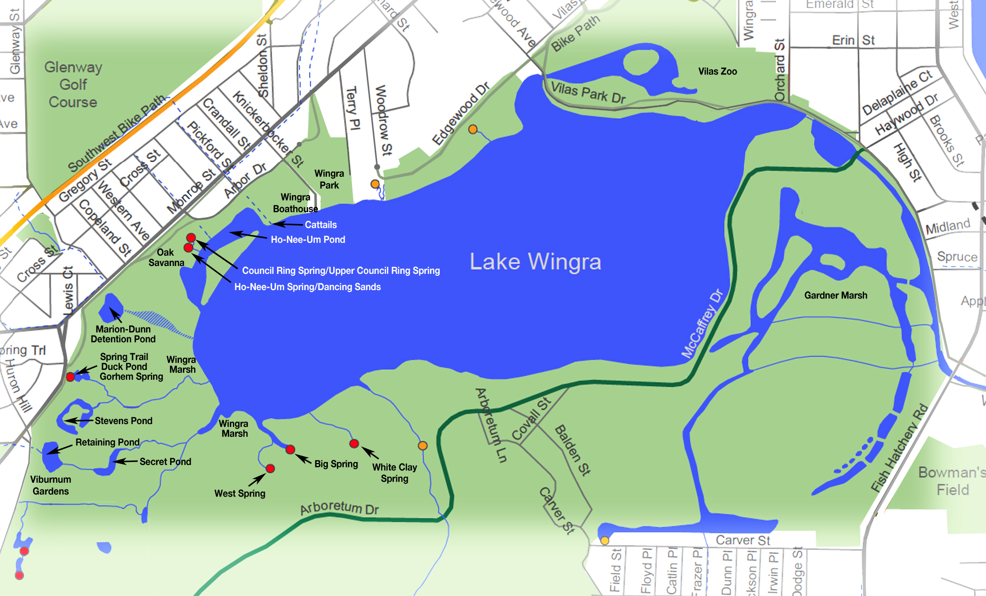 Map of Lake Wingra.